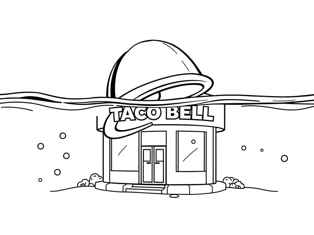 Taco Bell Underwater Coloring Page