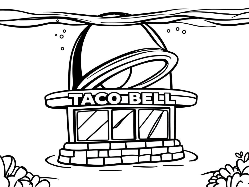 Underwater Taco Bell Coloring Page
