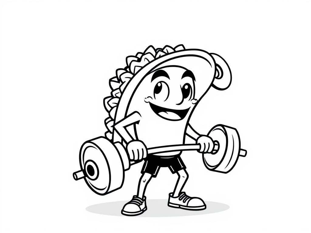 Taco Fitness Coloring Page