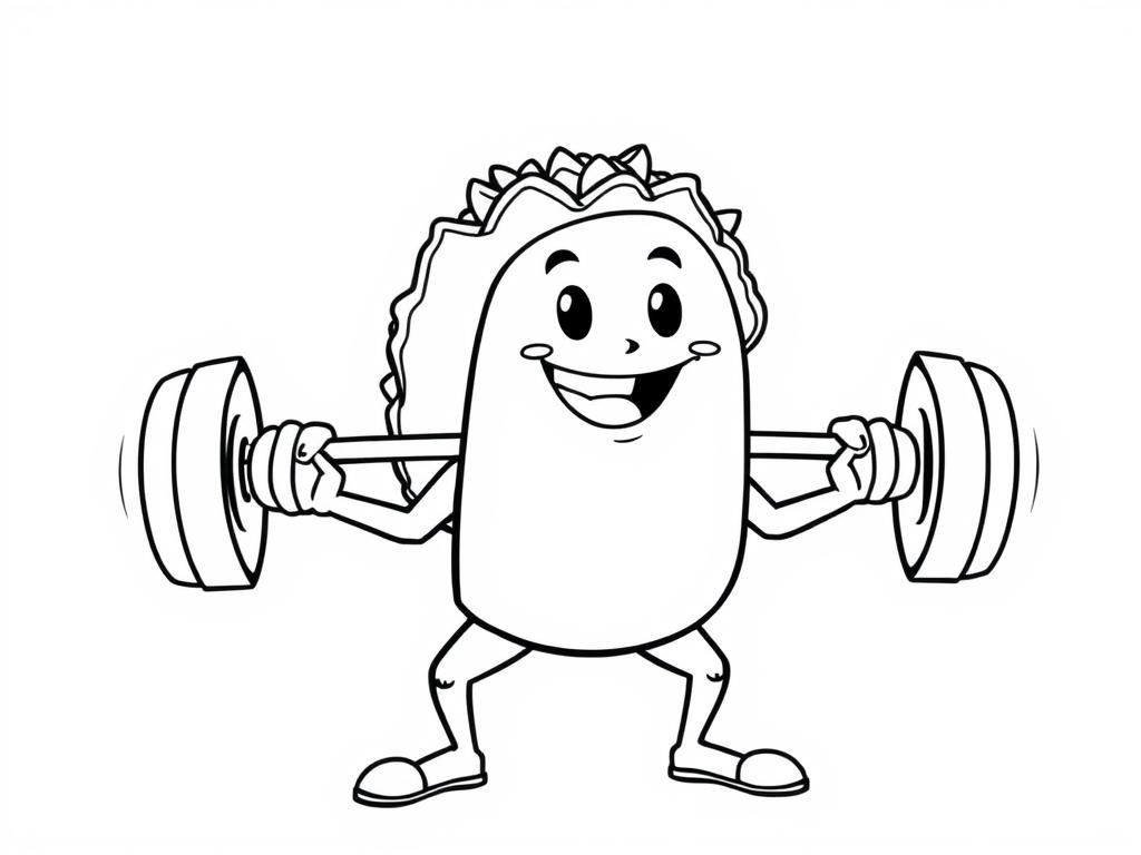 Taco Fitness Coloring Page
