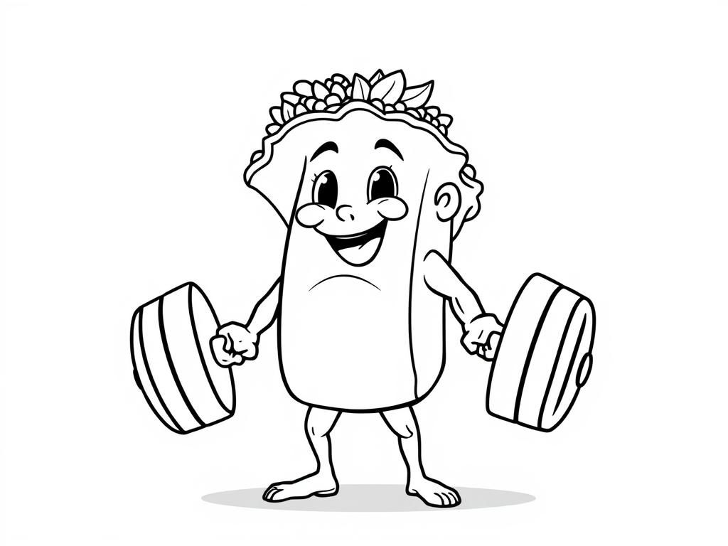 Sushi Fitness Coloring Page