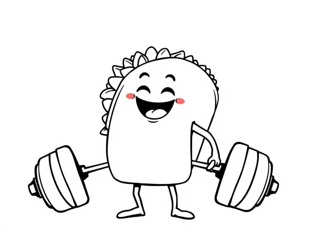 Taco Fitness Coloring Page