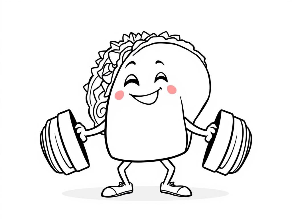 Taco Fitness Coloring Page