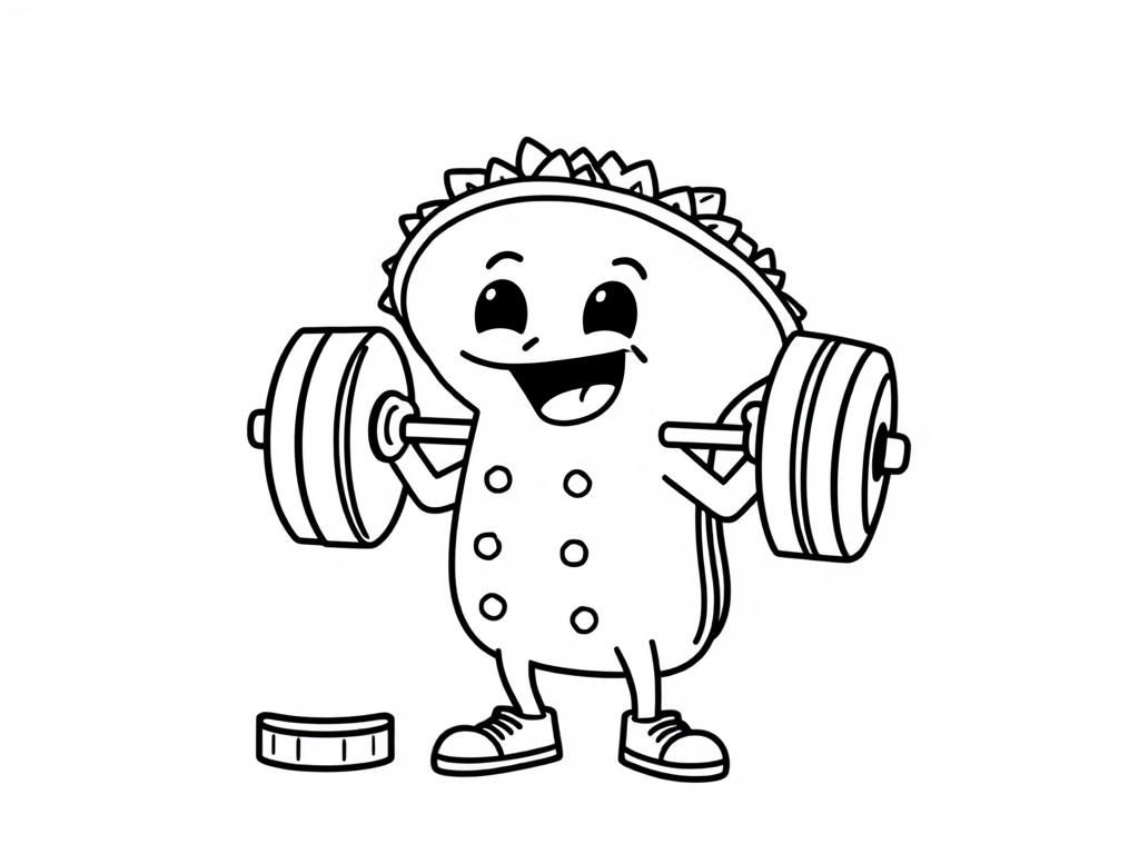 Sushi Fitness Coloring Page