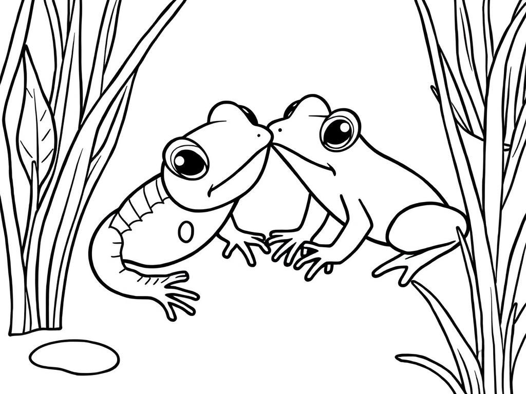 Frogs Coloring Page