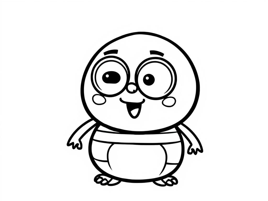 Cute Cartoon Character Coloring Page