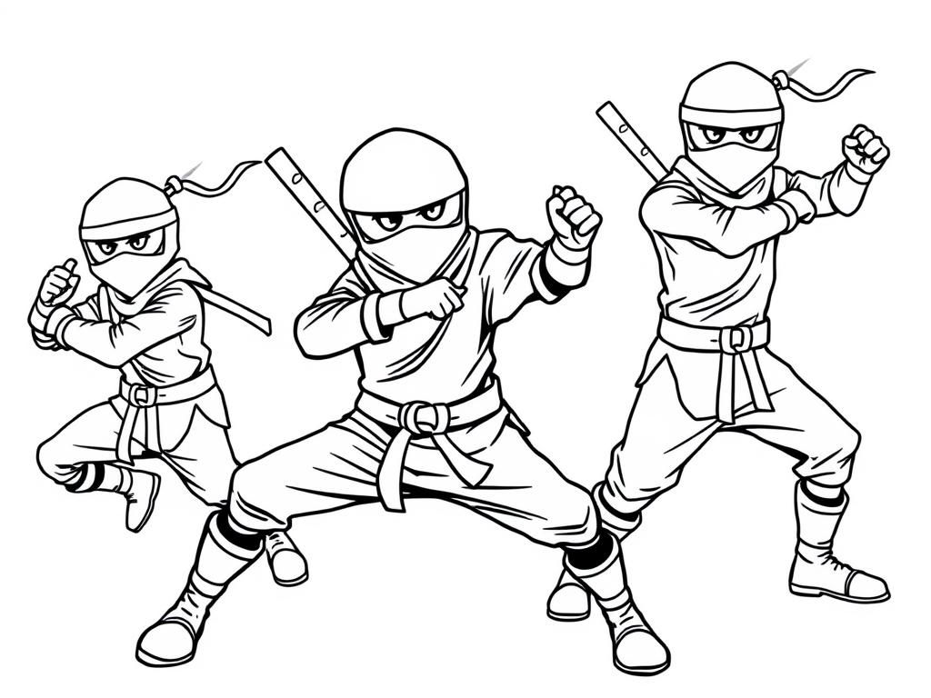 tall grown up ninjas with boots ready to fight