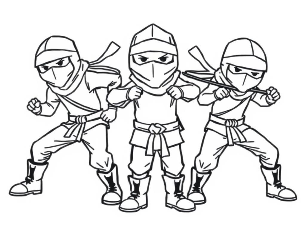 tall grown up ninjas with boots ready to fight