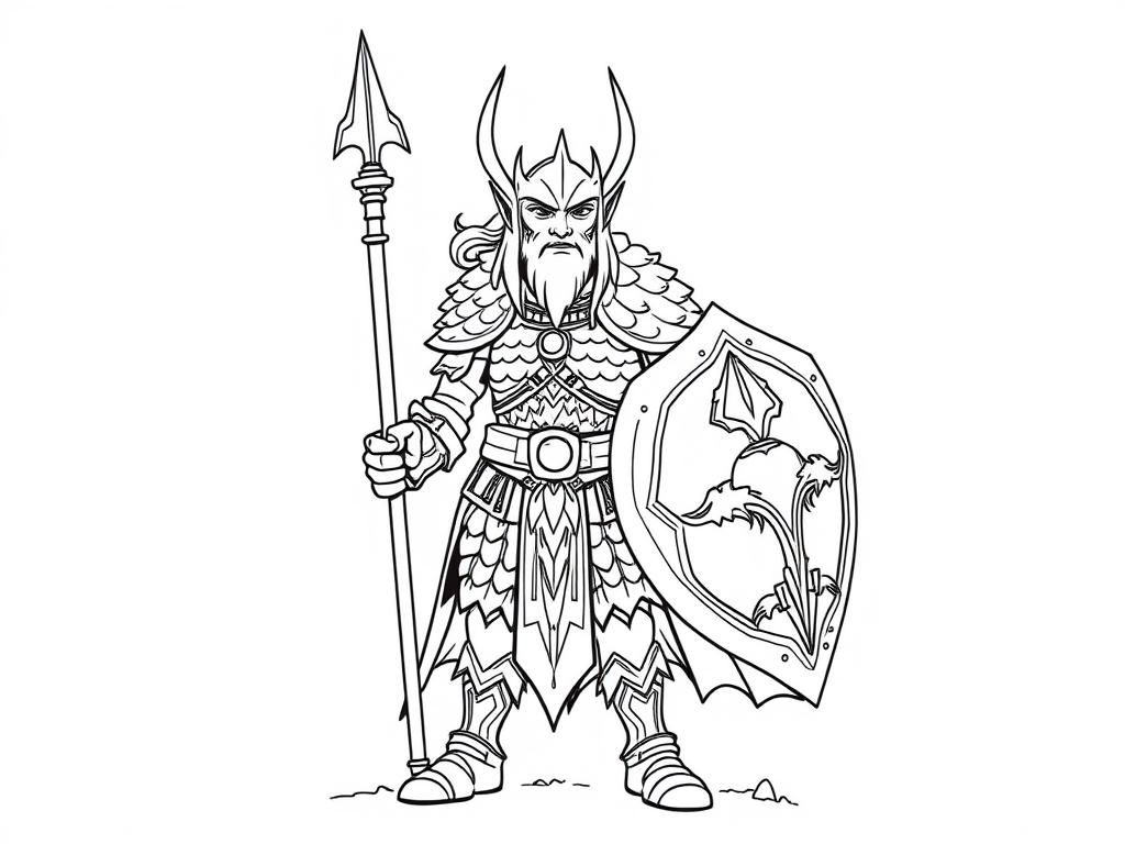 Medieval Warrior Coloring Page