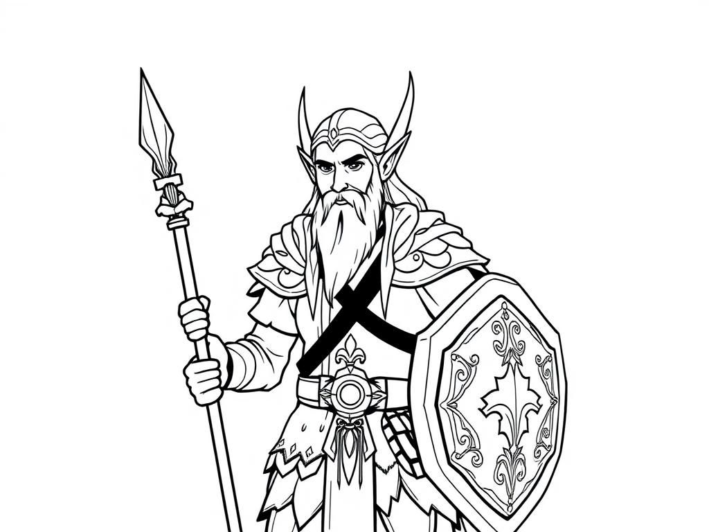 Medieval Warrior Coloring Page