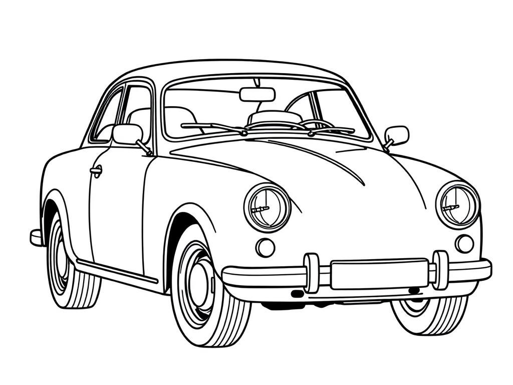 Kleurplaat klassieke auto