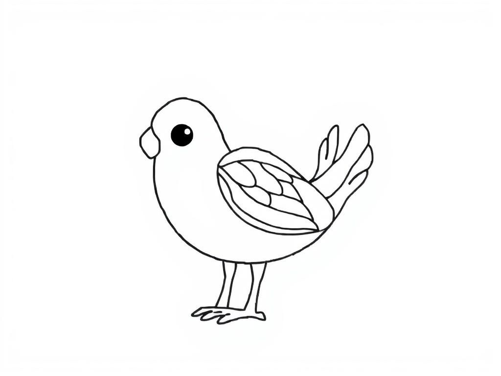 Schattige vogel kleurplaat