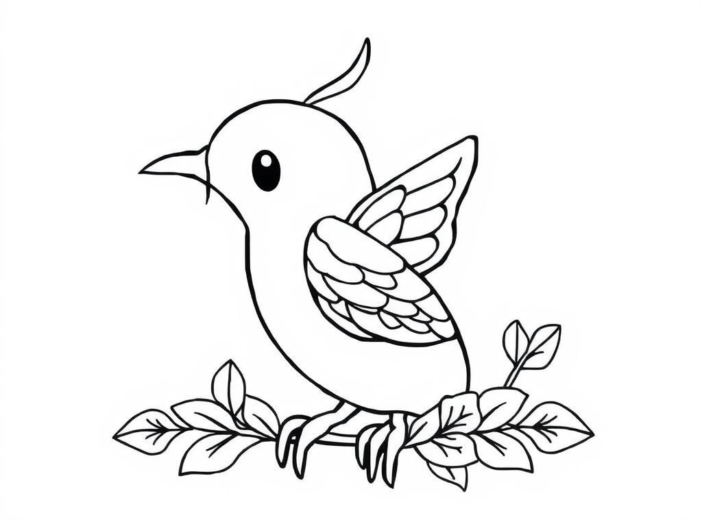 Coloring Page of a Bird