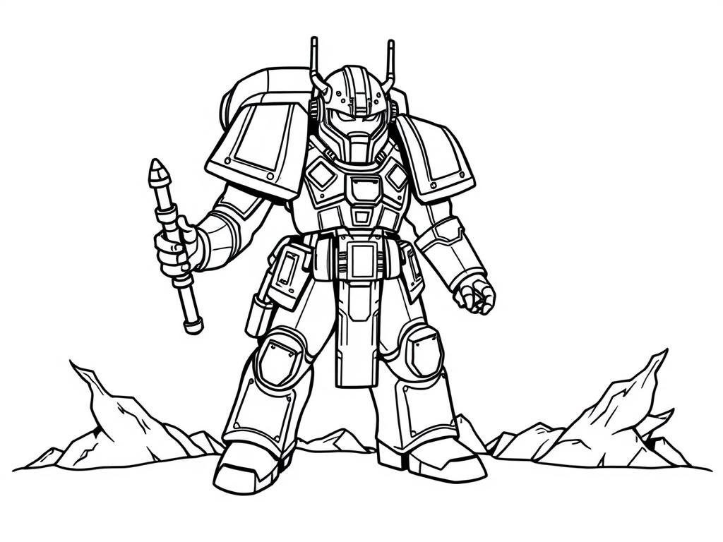 Robot Warrior Coloring Page