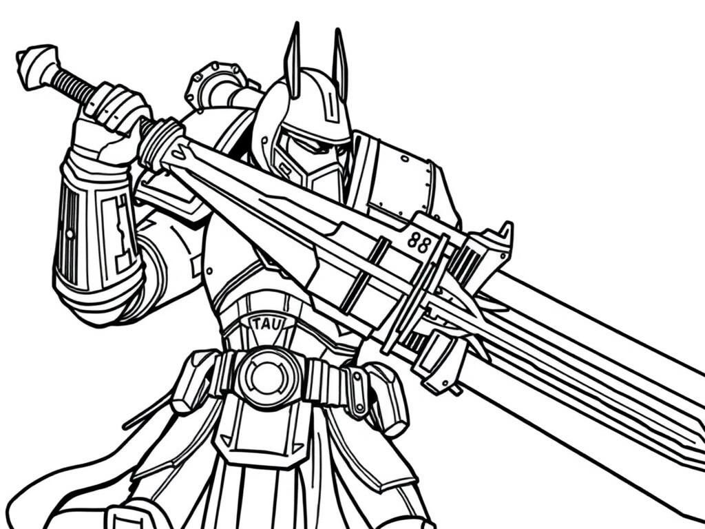 Robot Warrior Coloring Page