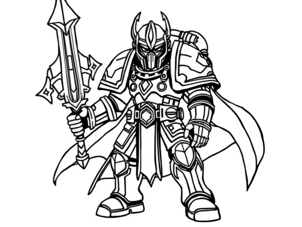 Fantasy Warrior Kleurplaat