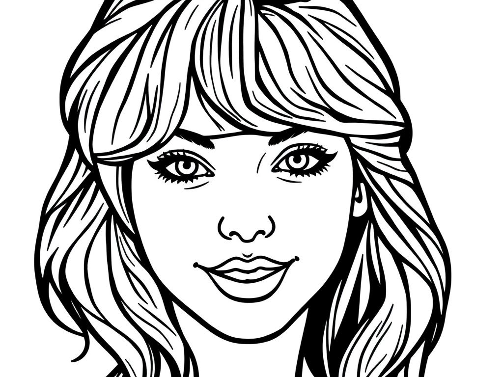 Smiling Woman Portrait Coloring Page