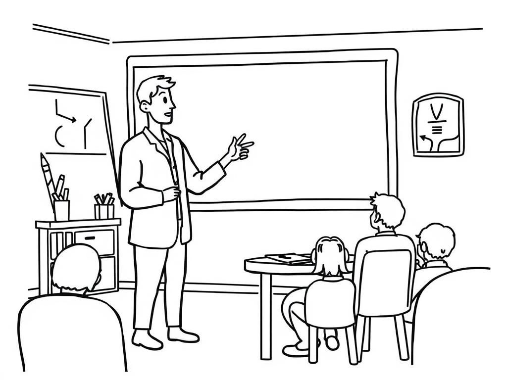 Classroom Coloring Page