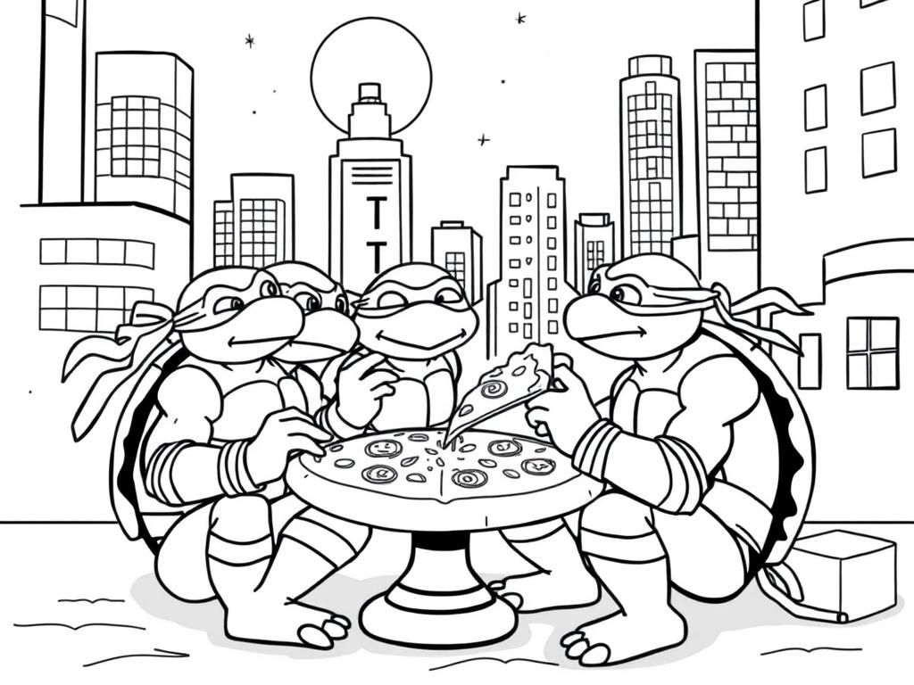 TMNT coloring page for kids