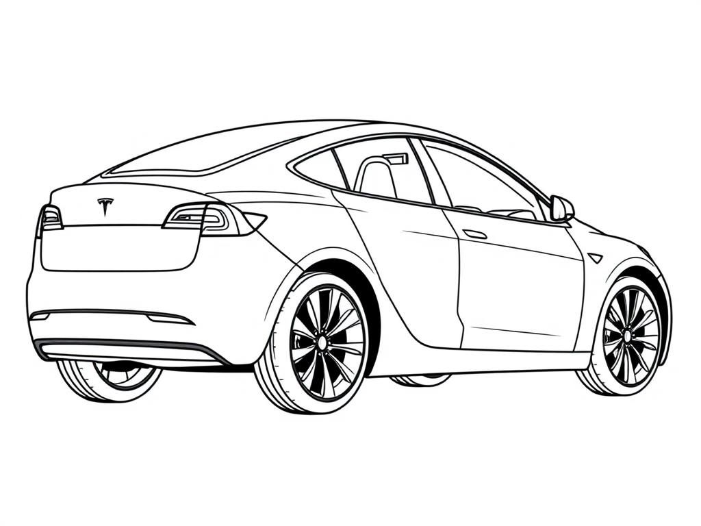 Tesla Car Coloring Page