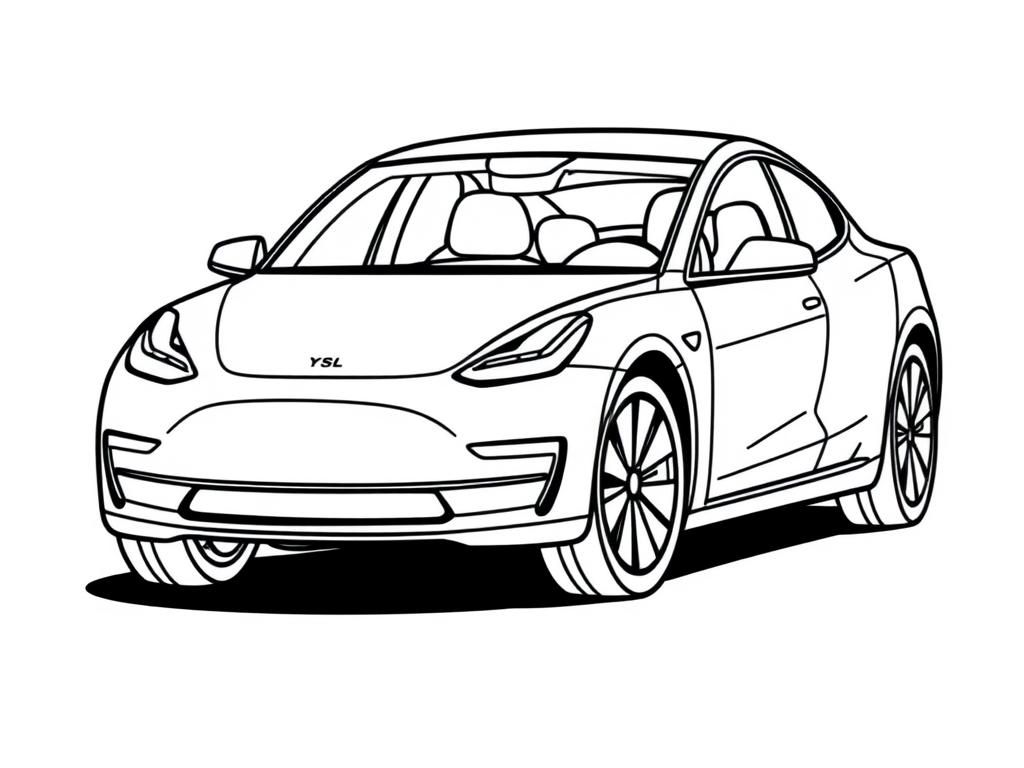 Electric Car Coloring Page