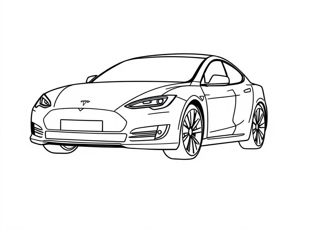 Tesla Car Coloring Page