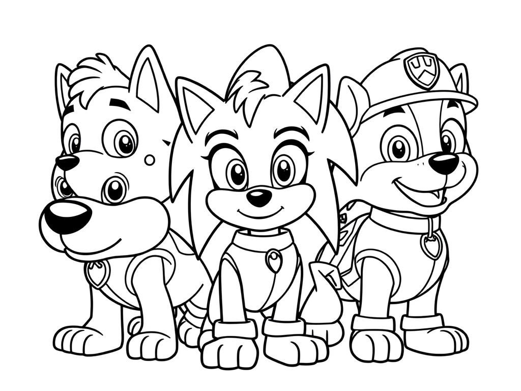 PAW Patrol Dog Friends Coloring Page