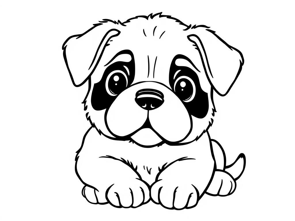 Schattige puppy kleurplaat