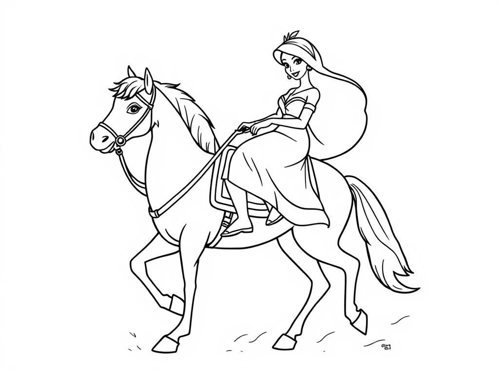 Preview of the disney version of both aladdin and jasmin riding on a horse