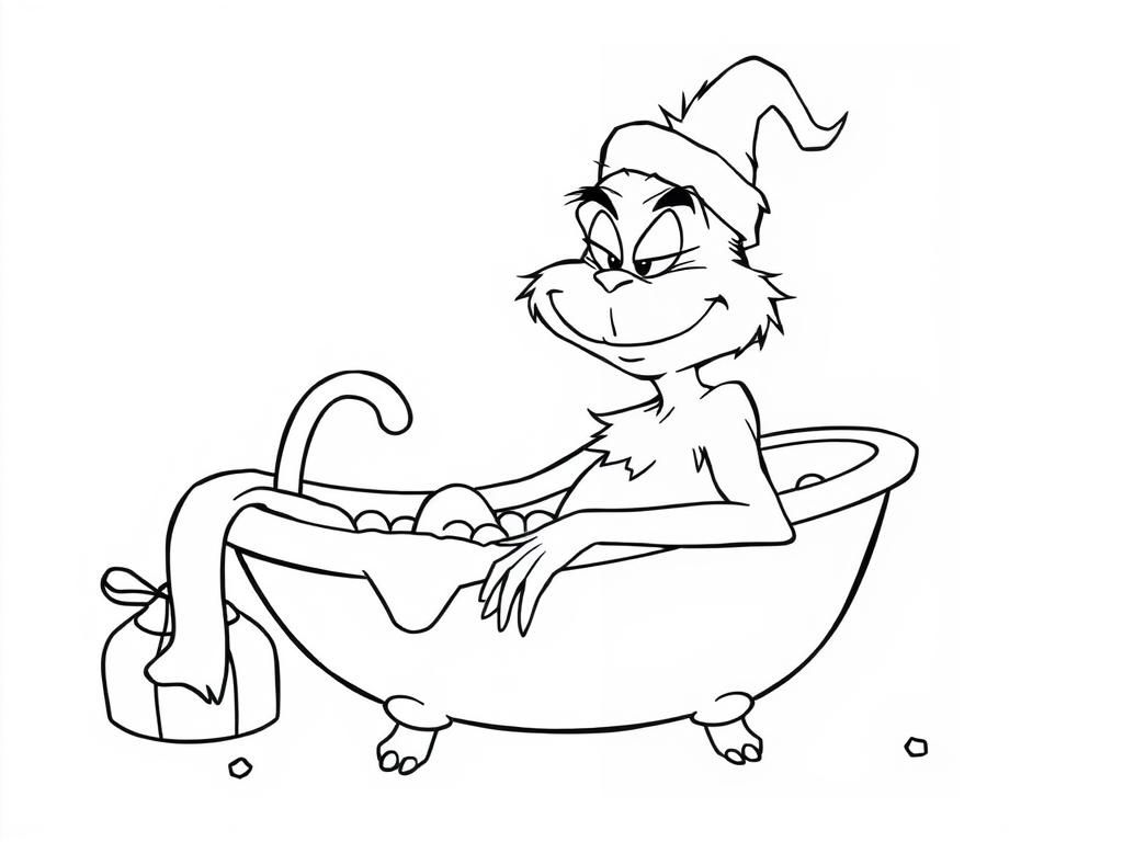 the grinch taking a bath