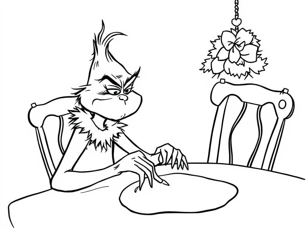 the grinch wiping the table