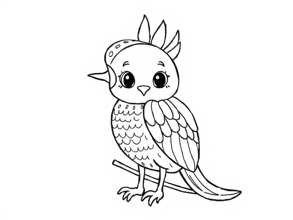 Cute Owl Coloring Page for Kids