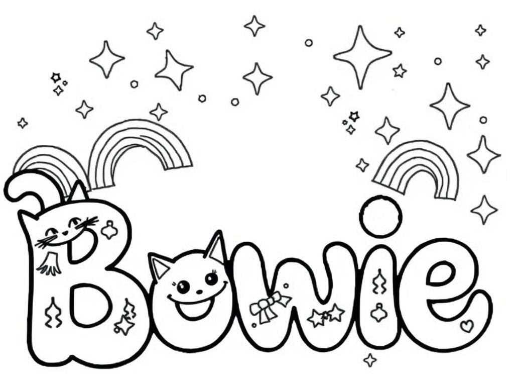 Personalized Name Bowie Coloring Page