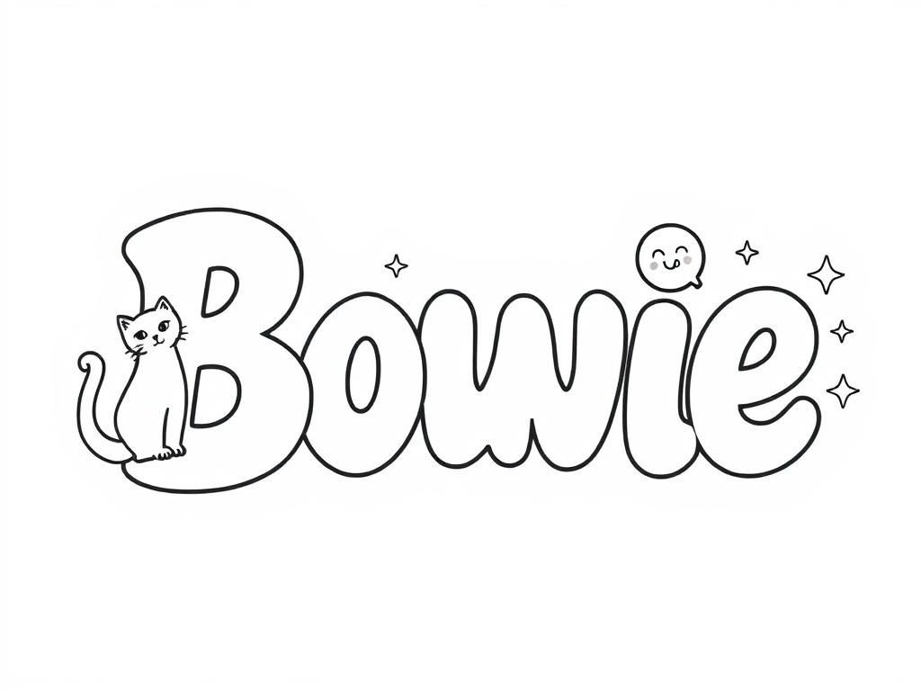 Bowie Cat Coloring Page