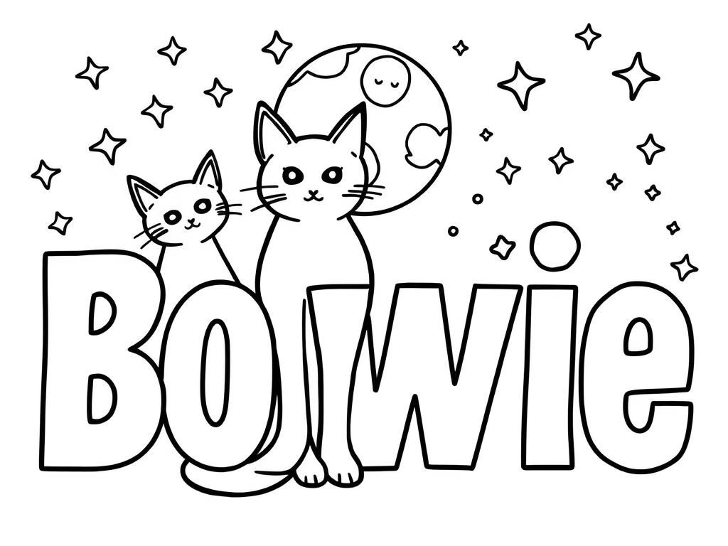 Bowie Cat Coloring Page