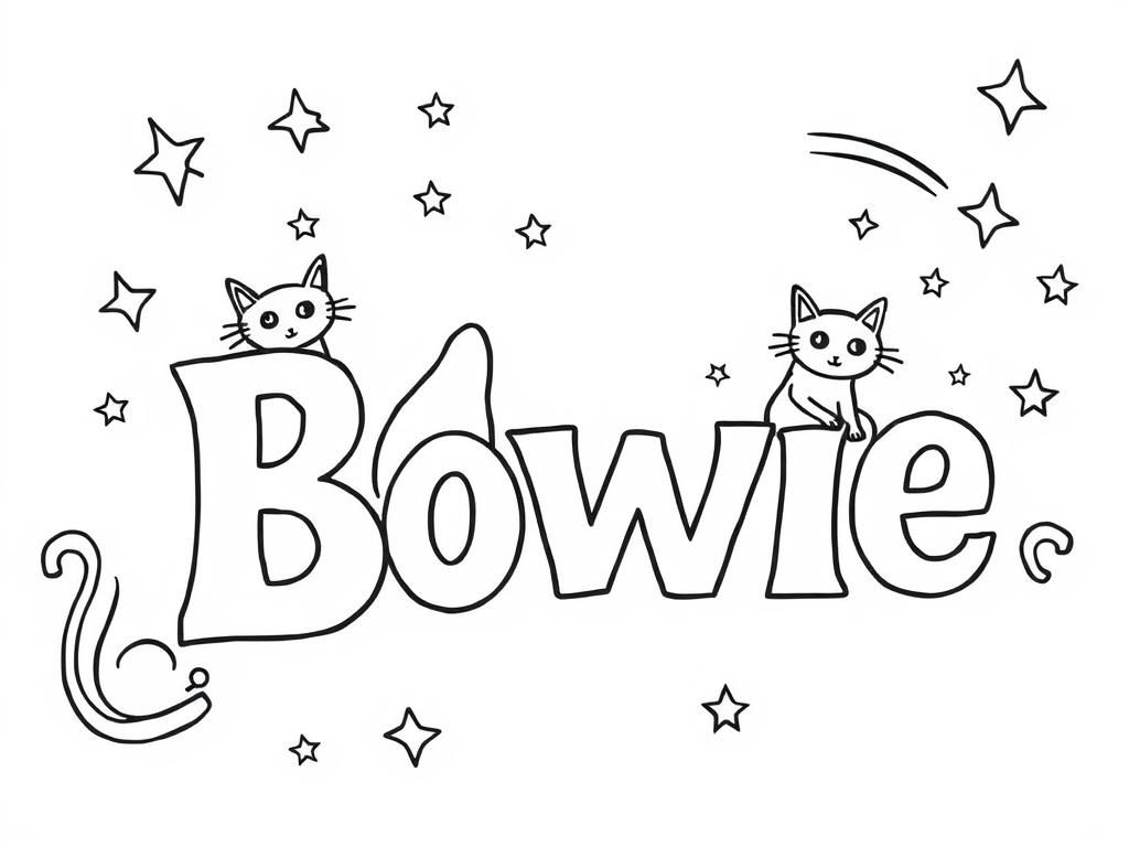 Bowie Cats Coloring Page