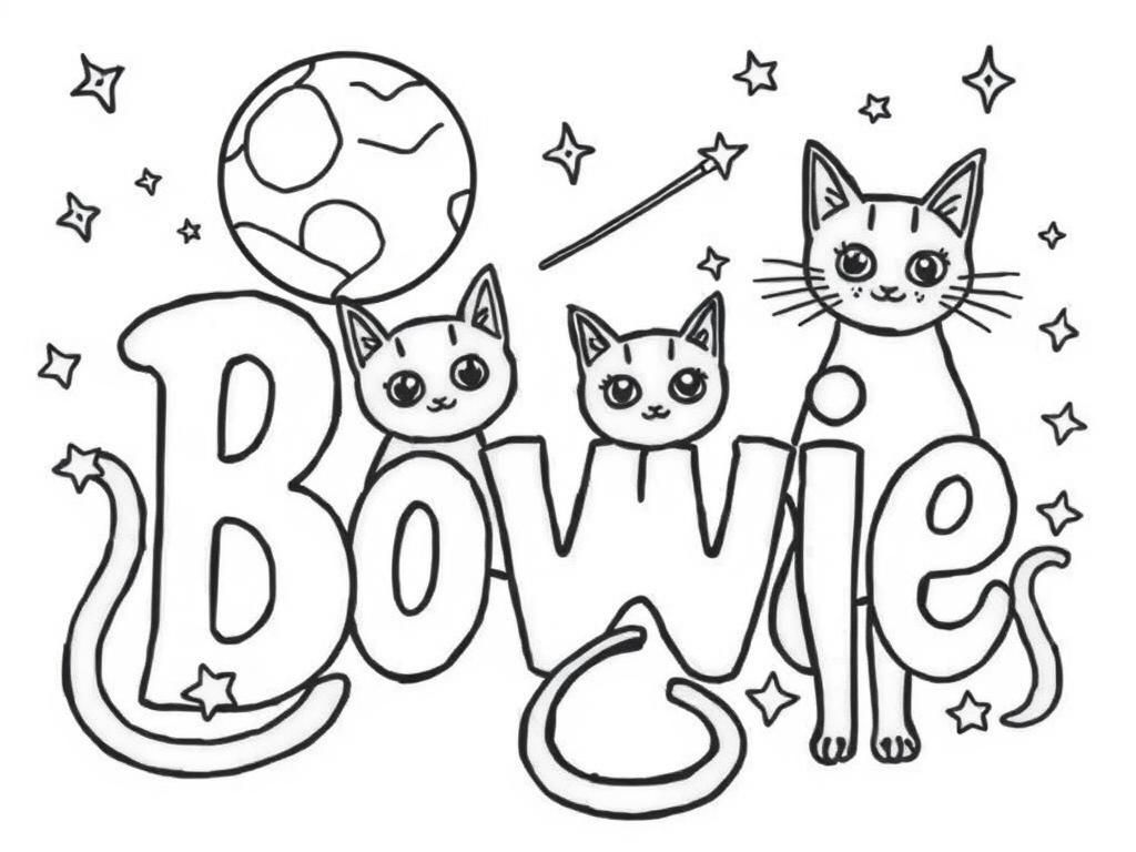 Bowie Cat Coloring Page