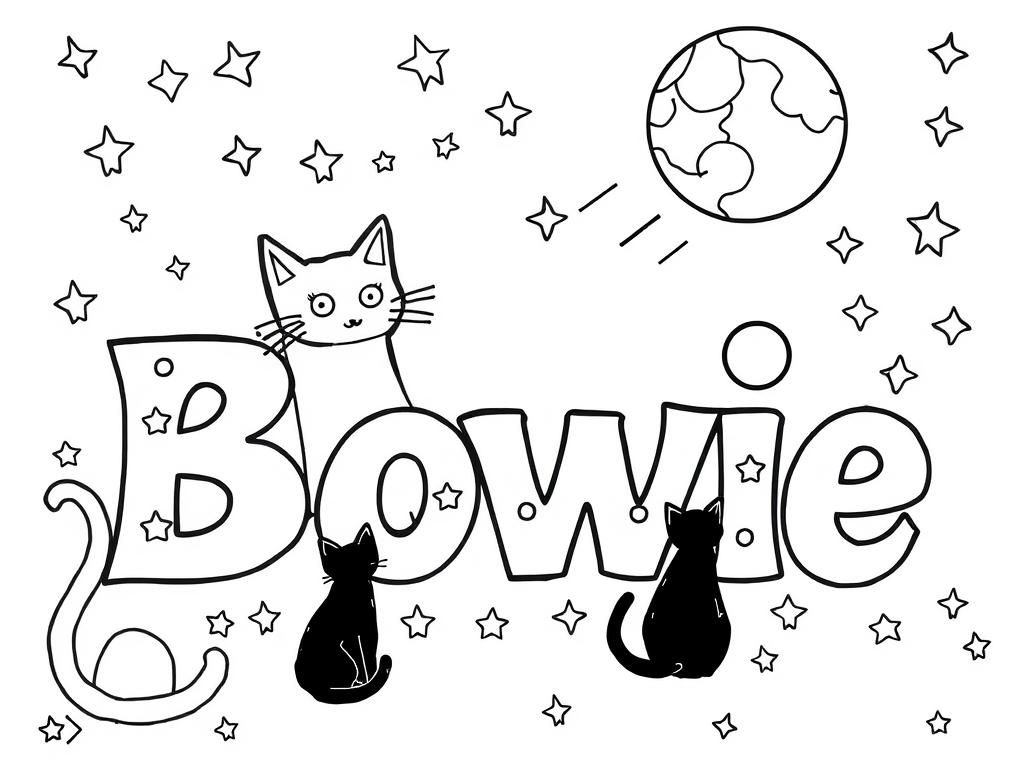 Bowie Cat Coloring Page