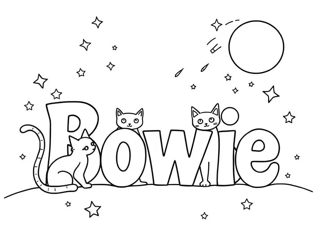 Bowie Cats Coloring Page