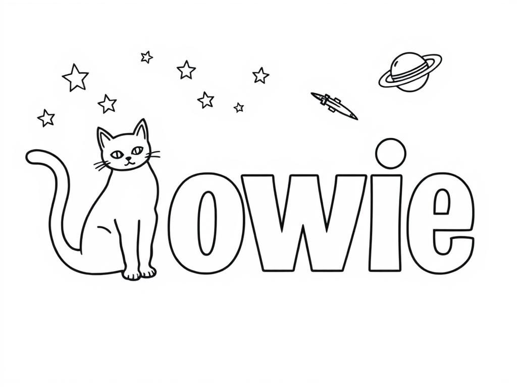 Space Cat Coloring Page