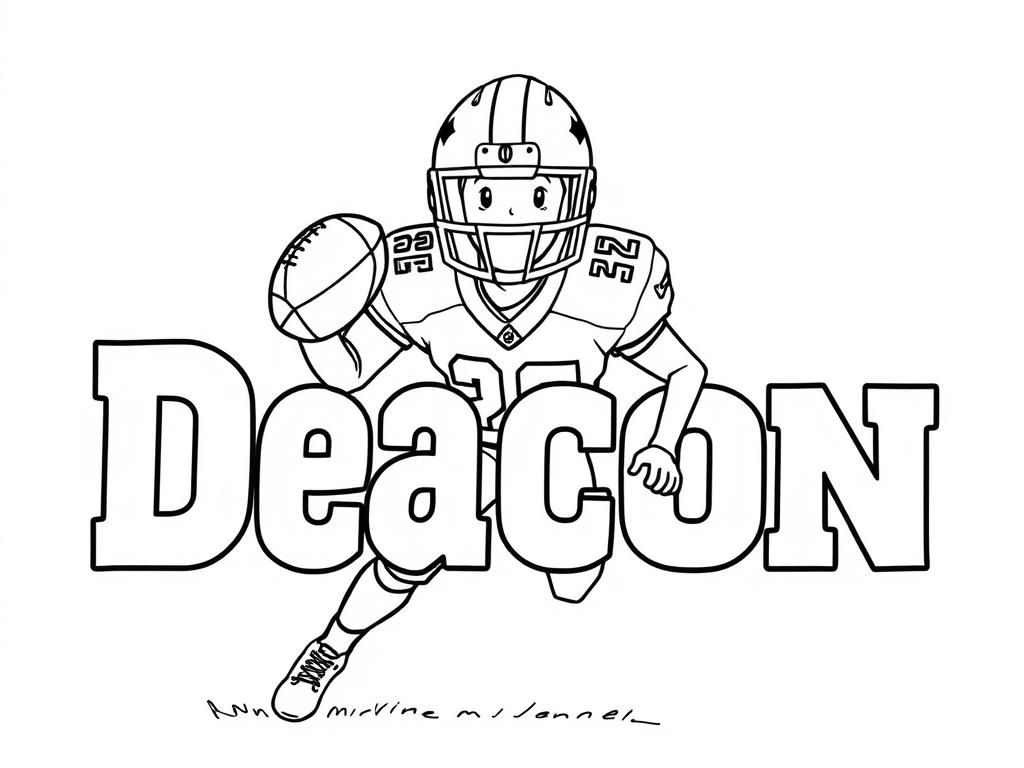 Football Player Deacon Sports Coloring Page