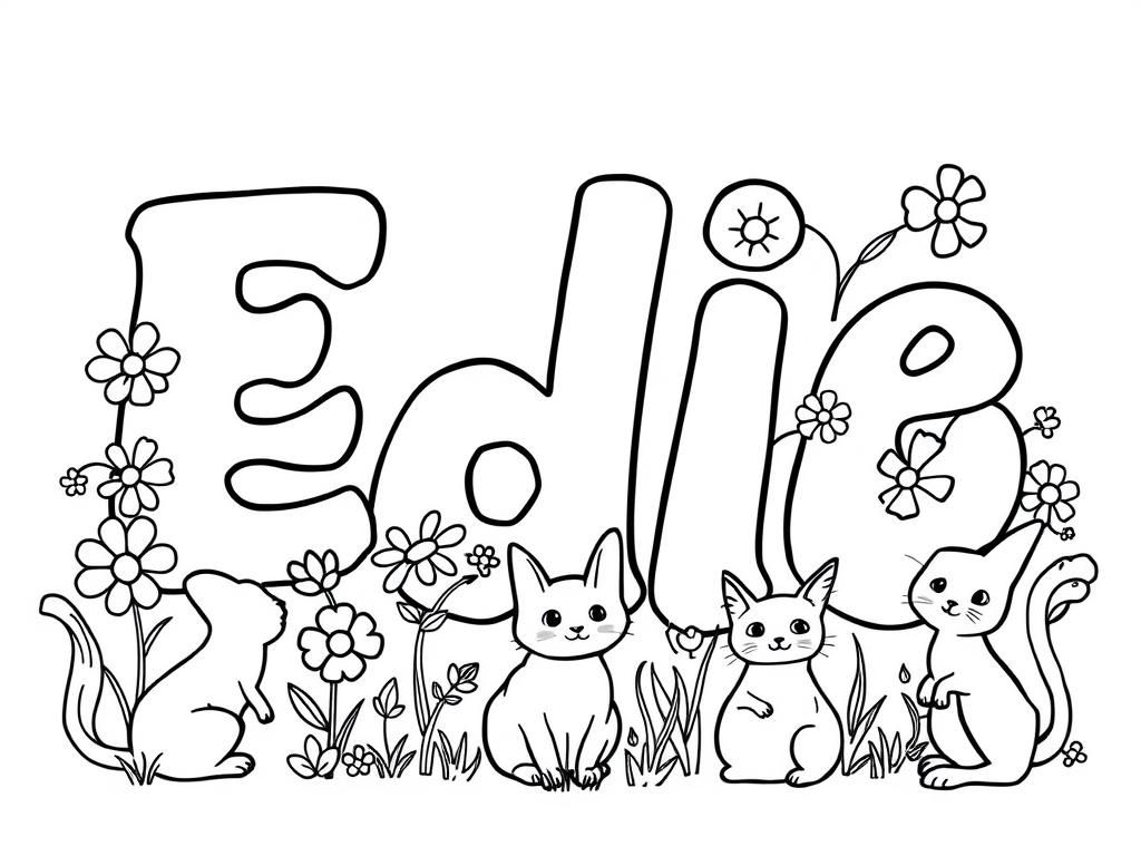 Edie Cat Coloring Page