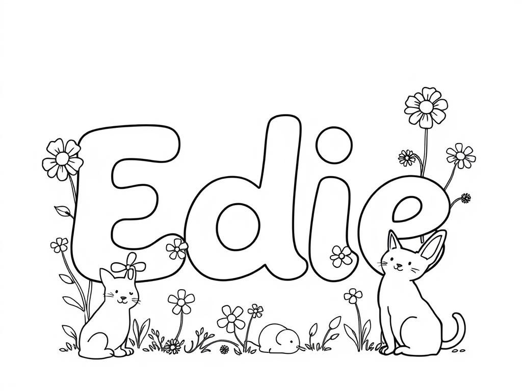 Edie Cats Coloring Page