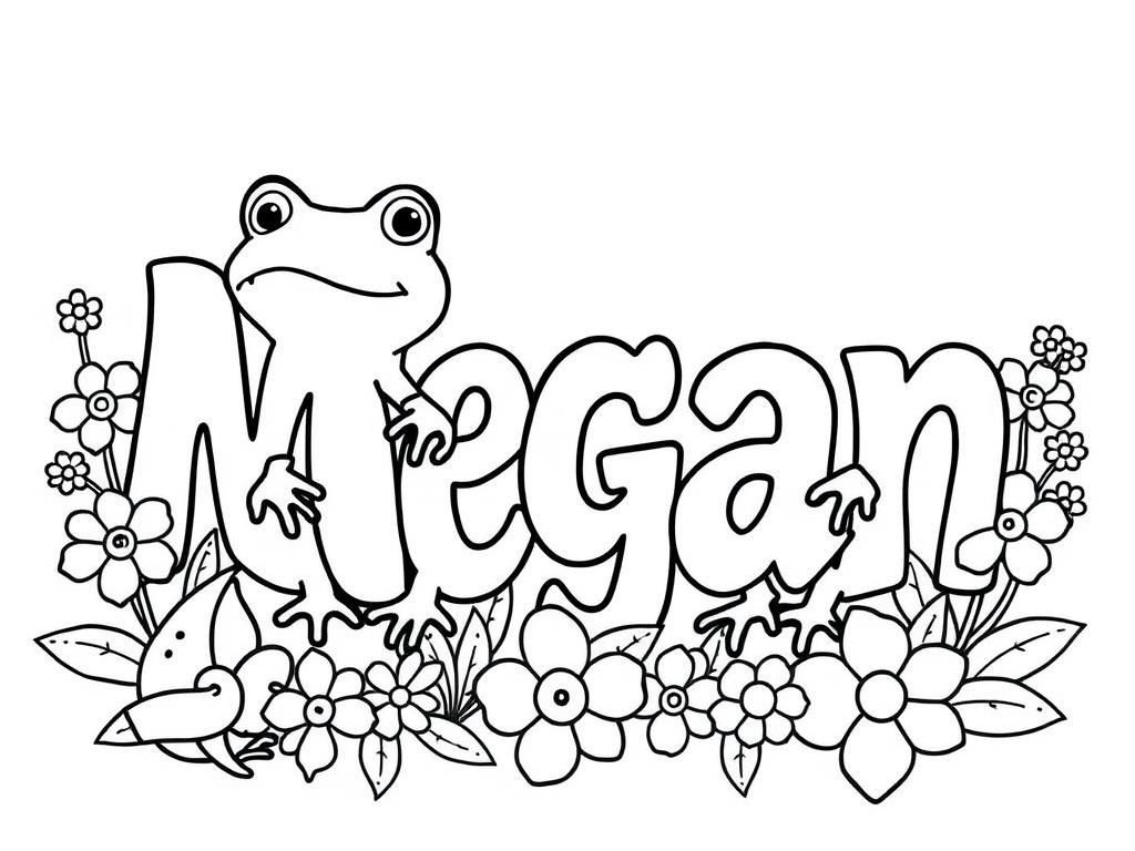 Frog and Flower Coloring Page for Kids