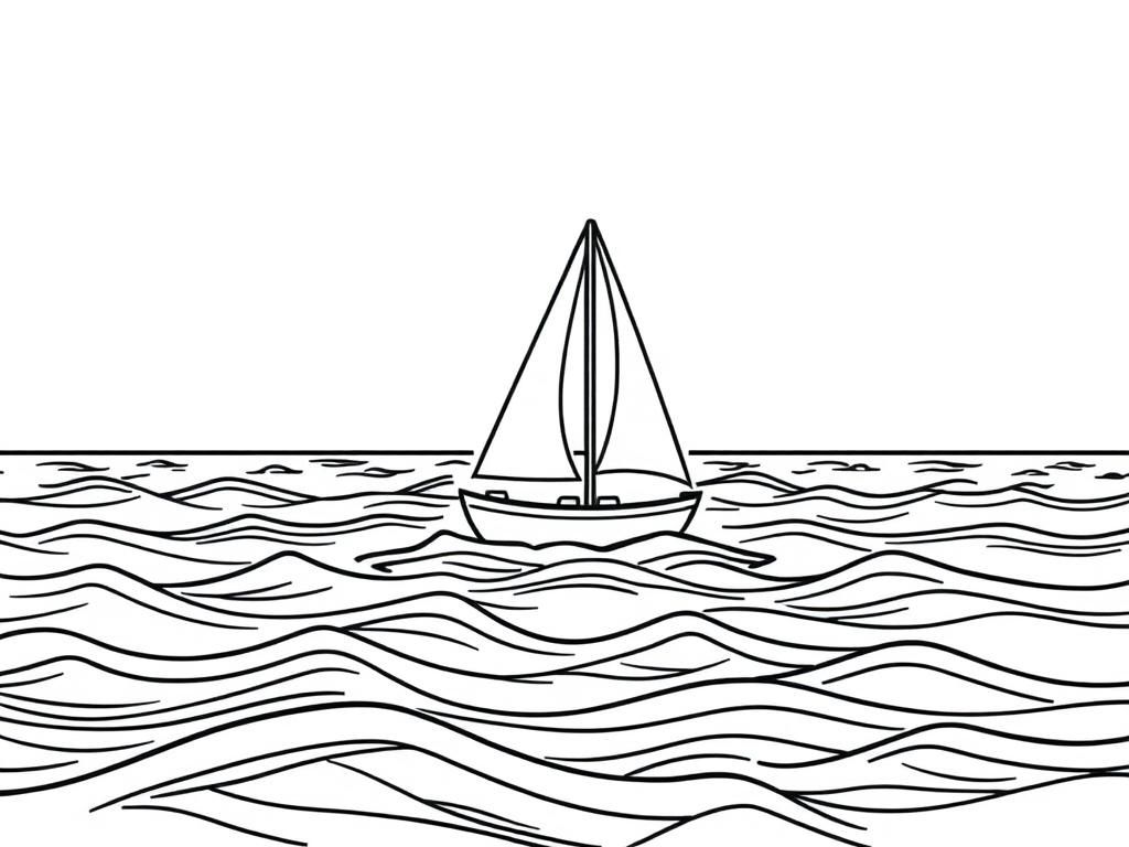 The ocean with a sailboat