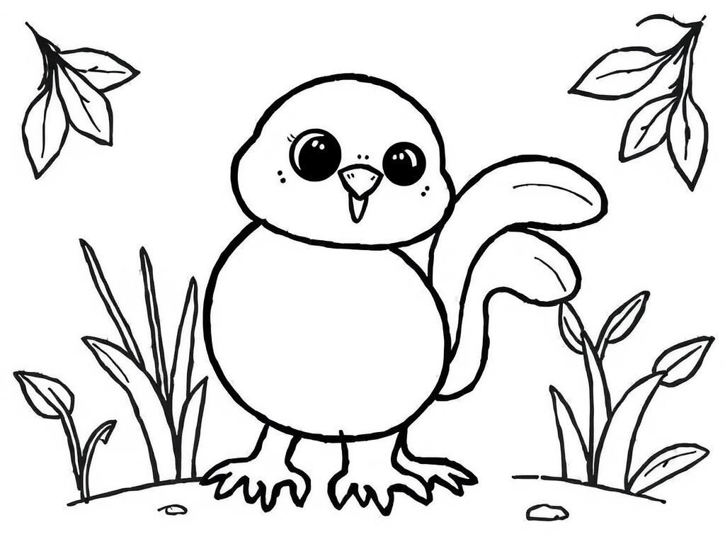 Cartoon Bird Coloring Page