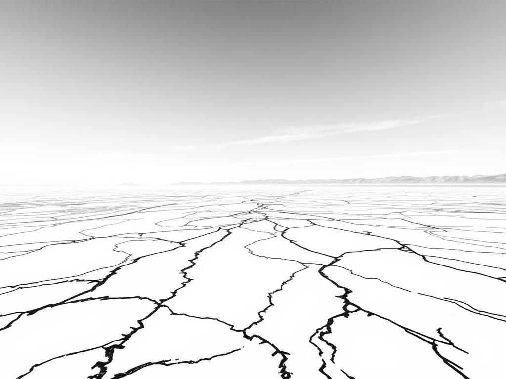 Dry Lake Bed Landscape Coloring Page