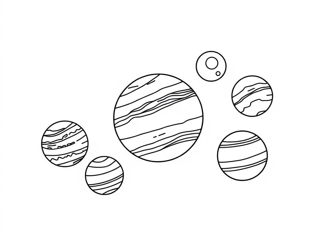 Preview of the solar system planets in individual boxes