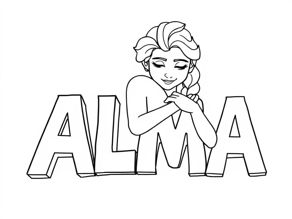 Elsa ALMA Disney Princess Coloring Page