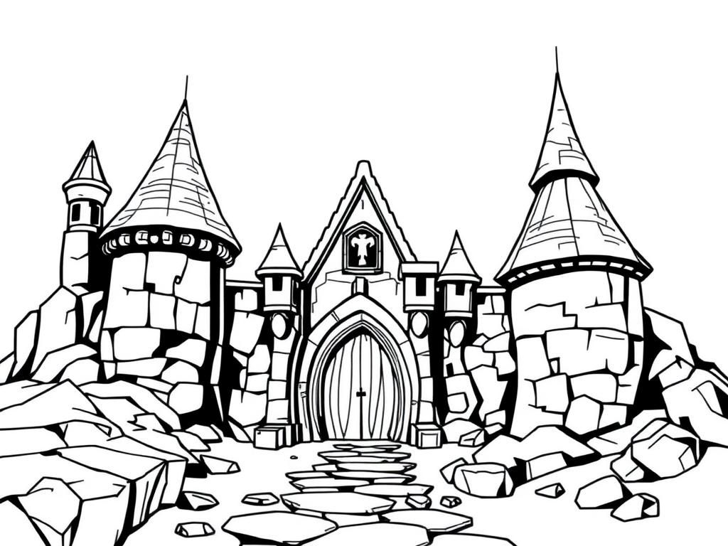 Medieval Castle Coloring Page